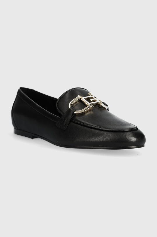 Usnjeni mokasini Guess ISAAC FLJISA.LEA14.BLACK črna SS24