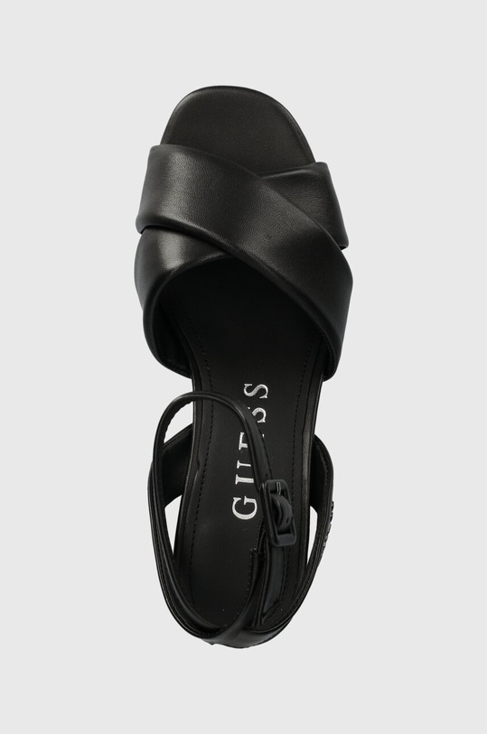 Guess sandały skórzane SHANNY czarny FLJSNN.LEA03.BLACK