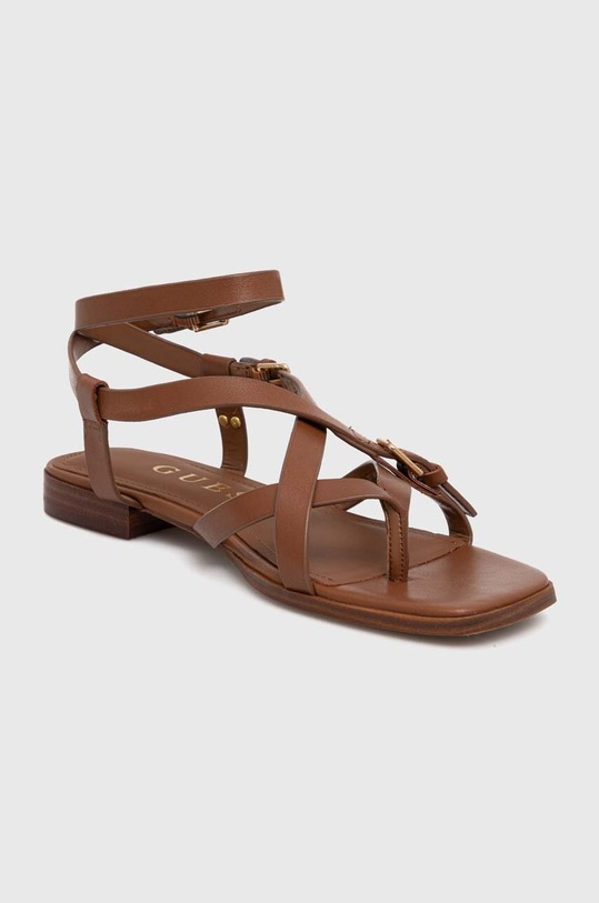 Guess sandały skórzane TAMPER FLJTAM.LEA03.TAN brązowy SS24