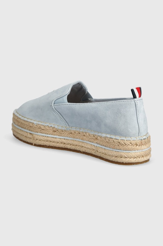 Obuwie Tommy Hilfiger espadryle zamszowe TH EMBROIDERED SUEDE FLATFORM FW0FW07695 niebieski