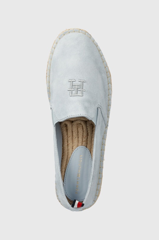 Tommy Hilfiger espadryle zamszowe TH EMBROIDERED SUEDE FLATFORM niebieski FW0FW07695