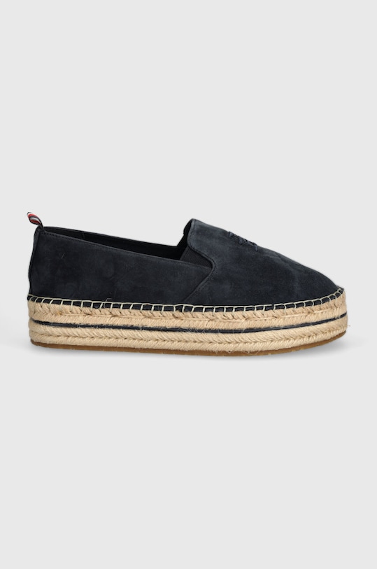 Tommy Hilfiger espadryle zamszowe TH EMBROIDERED SUEDE FLATFORM FW0FW07695 granatowy SS24