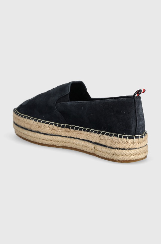 Obuwie Tommy Hilfiger espadryle zamszowe TH EMBROIDERED SUEDE FLATFORM FW0FW07695 granatowy