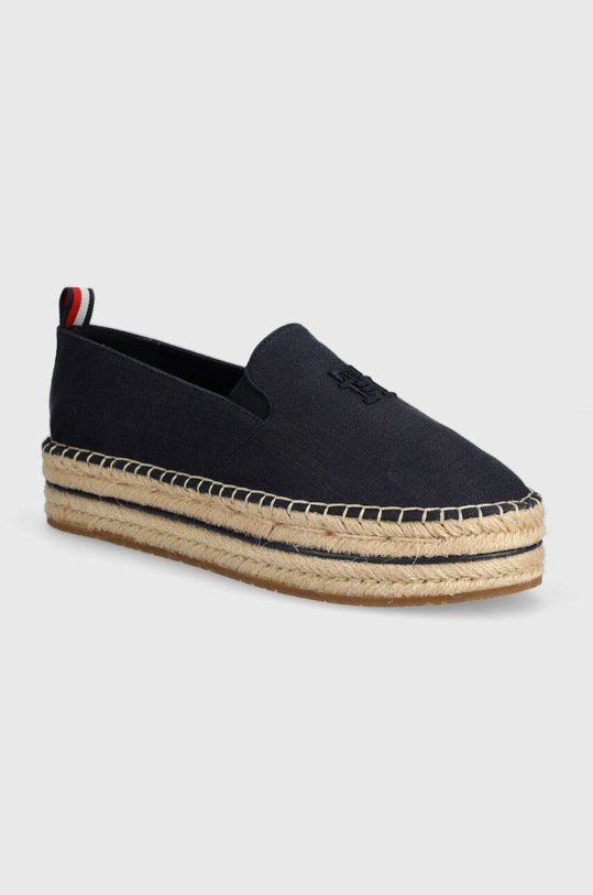 Tommy Hilfiger espadryle TH EMBROIDERED CANVAS FLATFORM platforma granatowy FW0FW07696