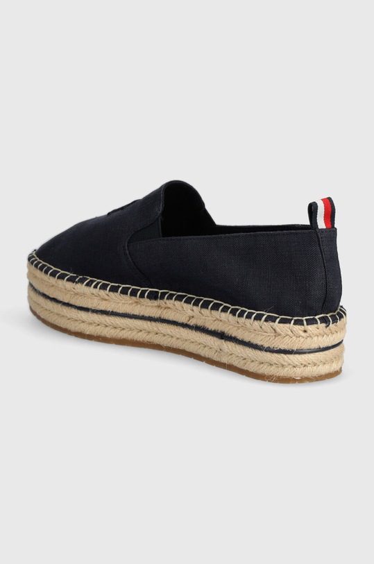Obuwie Tommy Hilfiger espadryle TH EMBROIDERED CANVAS FLATFORM FW0FW07696 granatowy
