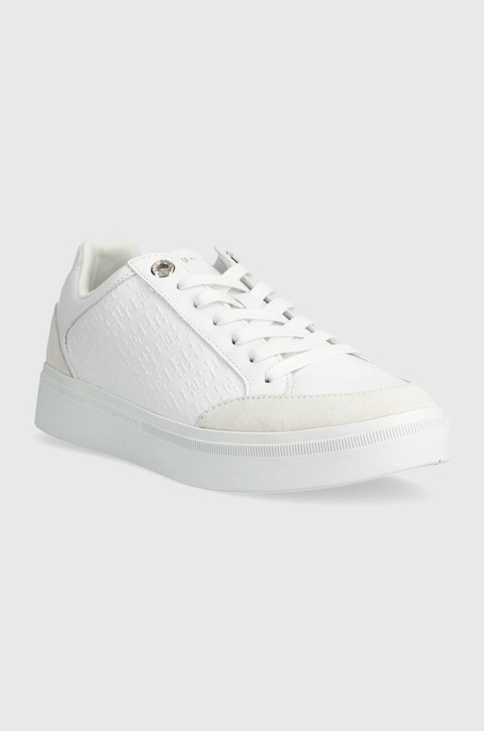 Kožené tenisky Tommy Hilfiger COURT SNEAKER MONOGRAM FW0FW07812 biela SS24
