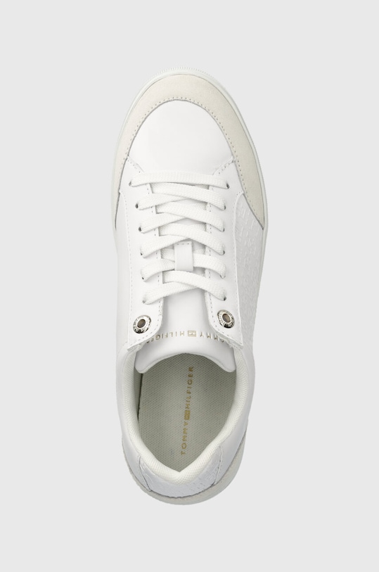 Kožené tenisky Tommy Hilfiger COURT SNEAKER MONOGRAM biela FW0FW07812