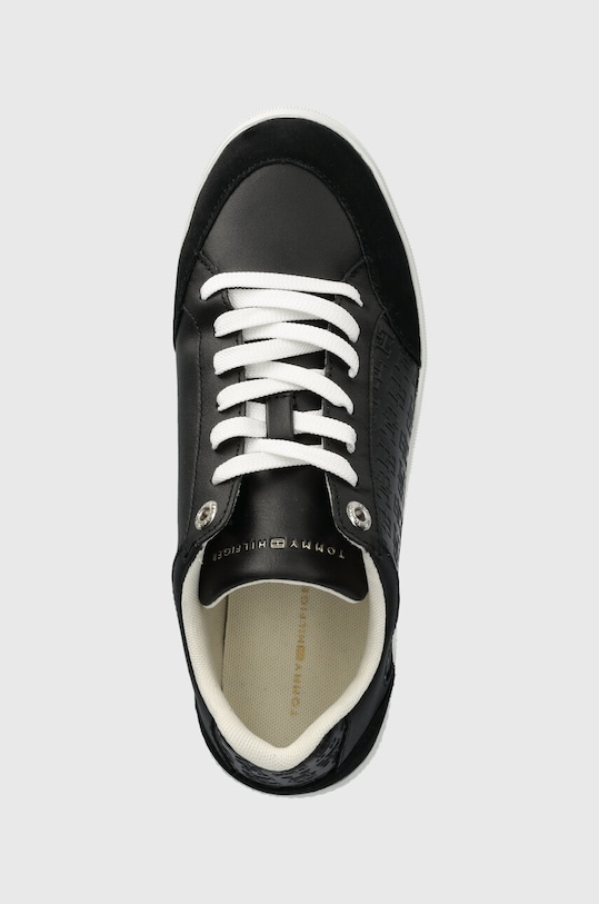 Kožne tenisice Tommy Hilfiger COURT SNEAKER MONOGRAM crna FW0FW07812