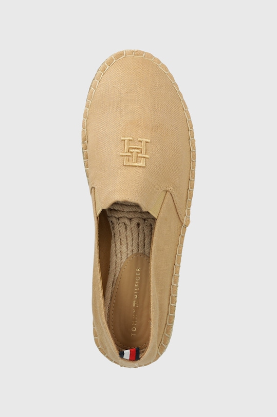Espadrilky Tommy Hilfiger TH EMBROIDERED GOLD FLATFORM béžová FW0FW08061