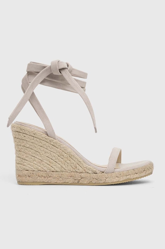 Alohas sandale din piele intoarsa Willa coturn bej S100289.02