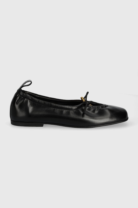 Alohas bőr balerina cipő Rosalind S100303.04 fekete SS25