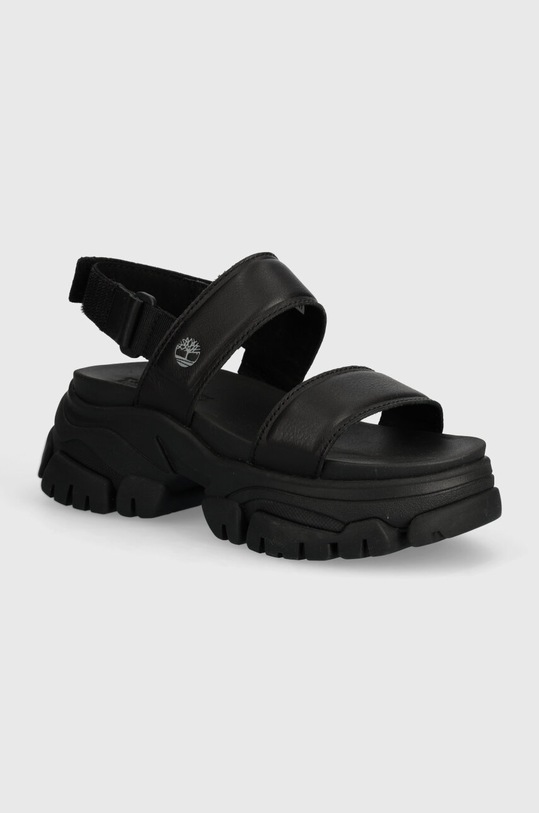 Δερμάτινα σανδάλια Timberland Adley Way Sandal φλατ μαύρο TB0A5URZ0151