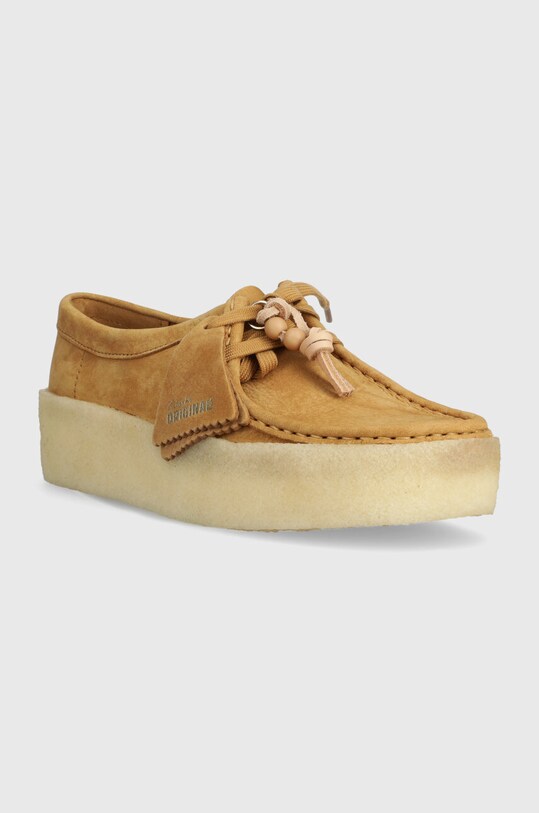 Мокасини от набук Clarks Originals Wallabee Cup 26176566 кафяв SS24