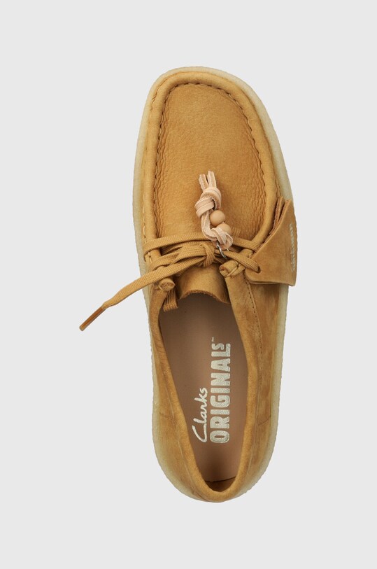 Мокасини от набук Clarks Originals Wallabee Cup кафяв 26176566