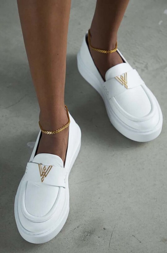 Vanda Novak mocasini de piele Kayla Kayla.White alb