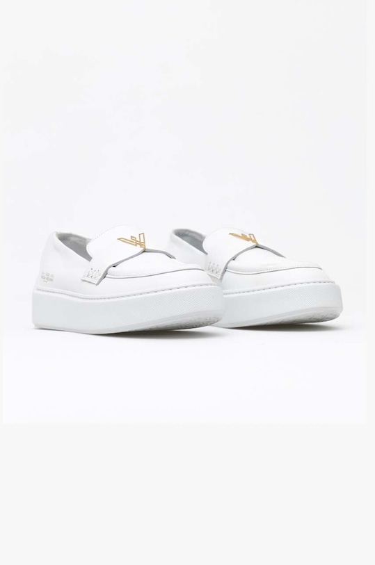 Vanda Novak mokasyny skórzane Kayla Kayla.White biały SS24