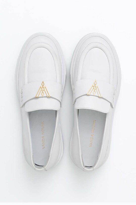 Vanda Novak mocasini de piele Kayla alb Kayla.White