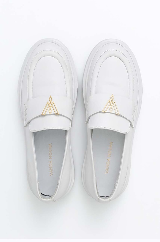 Vanda Novak mokasyny skórzane Kayla biały Kayla.White