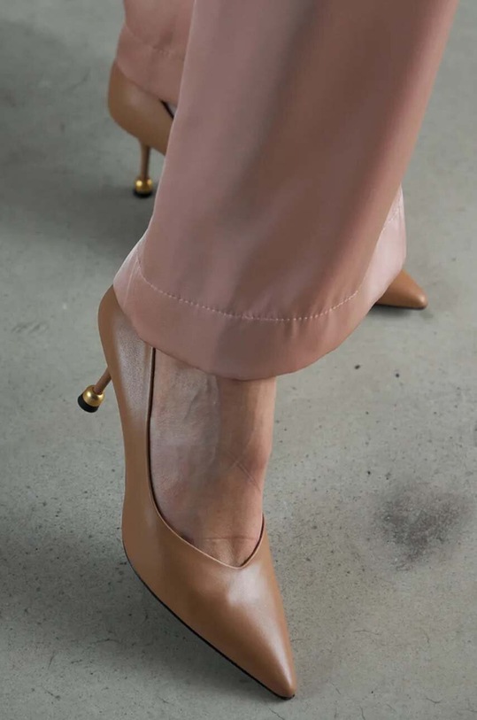 Vanda Novak tacchi in pelle Pola Pola.Dark.nude beige