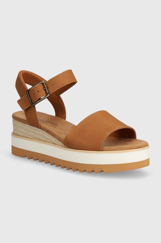 Toms sandale din nubuc Diana coturn maro 10019757