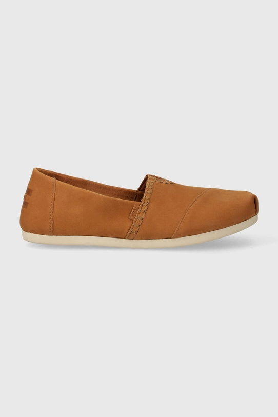 Nubukové espadrilky Toms Alpargata 10020670 hnedá SS24