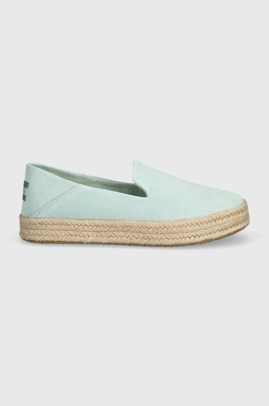 Semišové espadrilky Toms Carolina 10020686 tyrkysová SS24