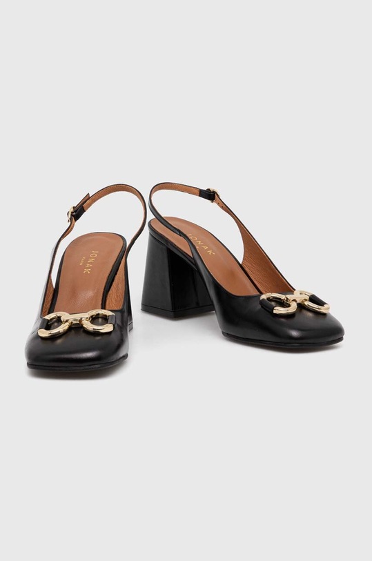 Jonak czółenka skórzane DOUBLE 3400187 czarny SS24