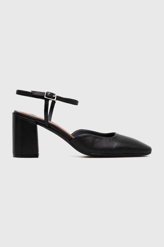 Jonak pantofi de piele DANINO calcai expus negru 3400159