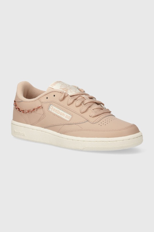 Reebok Classic sneakersy skórzane Club C 85 płaska różowy 100074236
