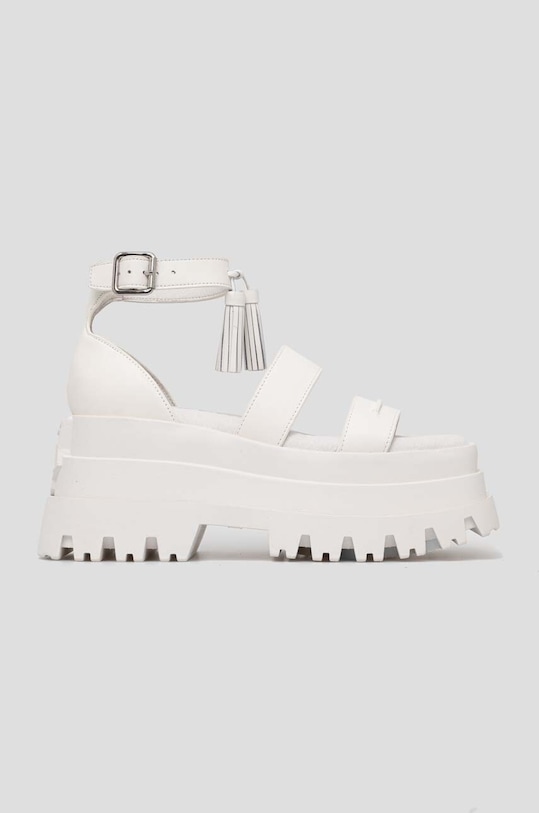 Кожени сандали Naked Wolfe Dare гладка кожа бял Dare.White