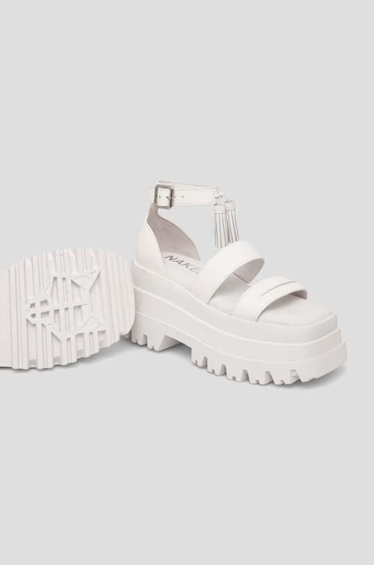 Încălțăminte Naked Wolfe sandale de piele Dare Dare.White alb