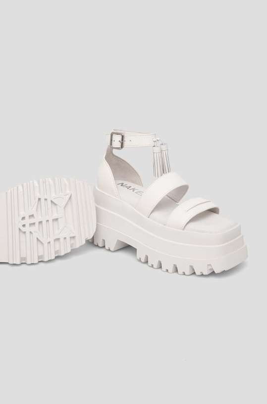 Обувки Кожени сандали Naked Wolfe Dare Dare.White бял