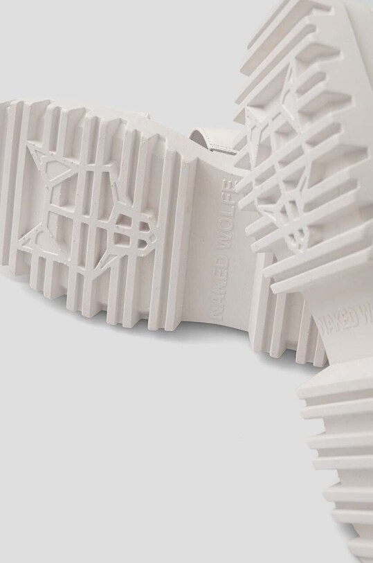 Naked Wolfe sandale de piele Dare Dare.White alb