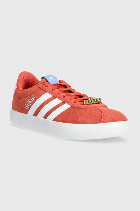 adidas sneakersy skórzane VL COURT 3.0 ID9073 pomarańczowy SS24