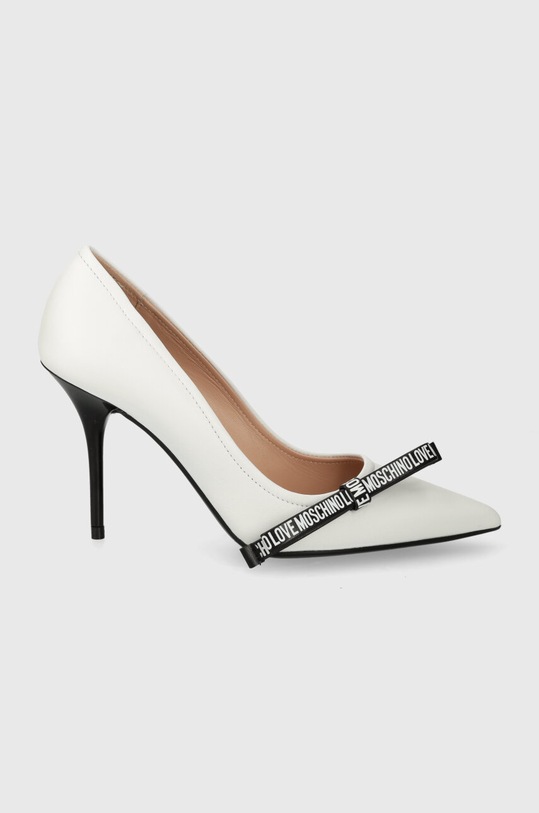 Love Moschino szpilki skórzane szpilka biały JA10379G0IIE0100
