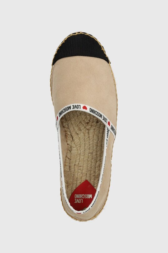 Love Moschino espadrile din piele întoarsă bej JA10553G0IIG0131