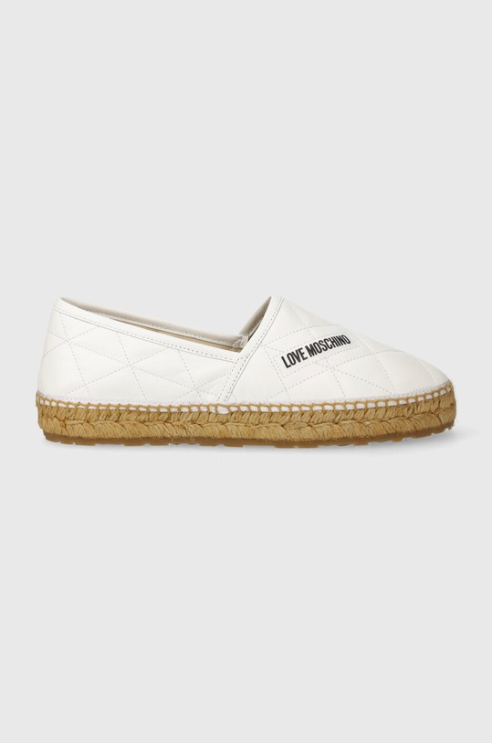 Love Moschino espadryle skórzane JA10582G0IIE0100 biały SS24