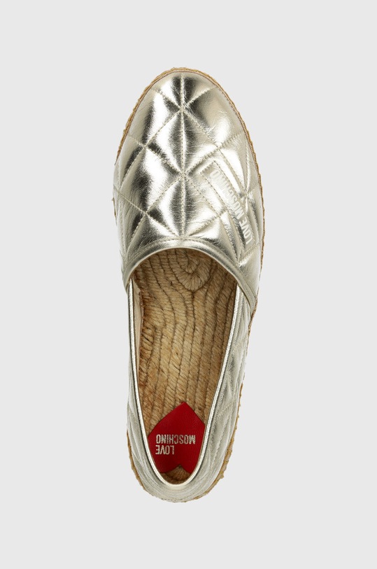 Kožené espadrilky Love Moschino zlatá JA10582G0IIF0900