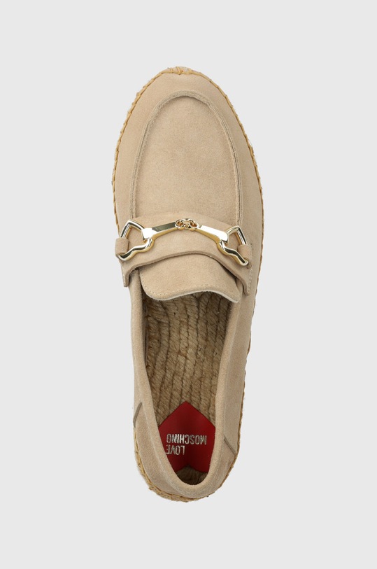Semišové mokasíny Love Moschino béžová JA10592G0IIG0131