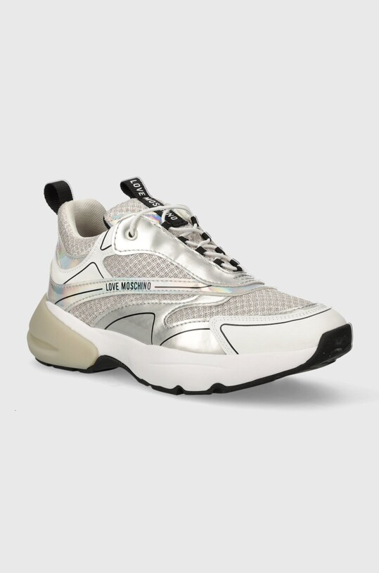 Love Moschino sneakers textil argintiu JA15595G0IIQ101A