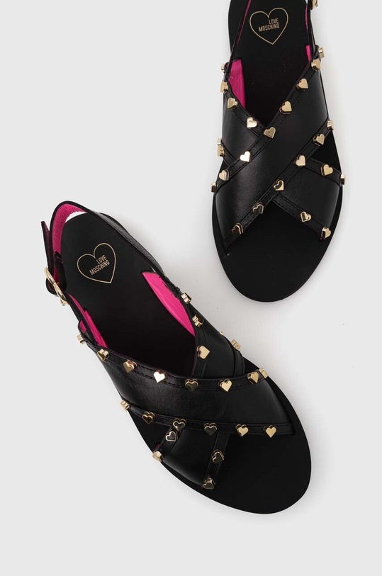 Love Moschino sandały skórzane czarny JA16402G0IIA0000