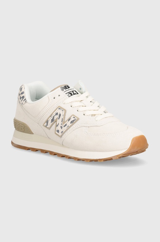 Σουέτ αθλητικά παπούτσια New Balance WL574XD2 δέρμα σαμουά μπεζ WL574XD2