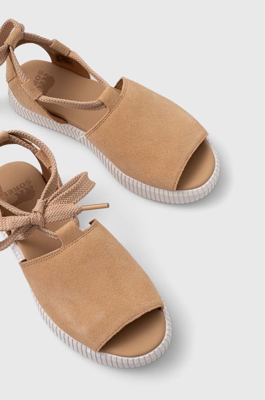 Sorel sandały zamszowe ONA STREETWORKS DRILLE F beżowy 2069891246