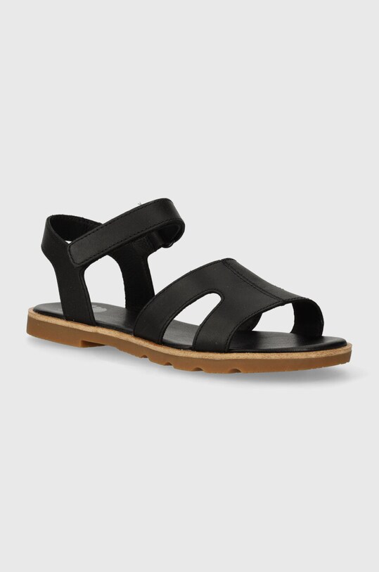 Sandále Sorel ELLA III ANKLE STRAP usňová koža čierna 2076821010
