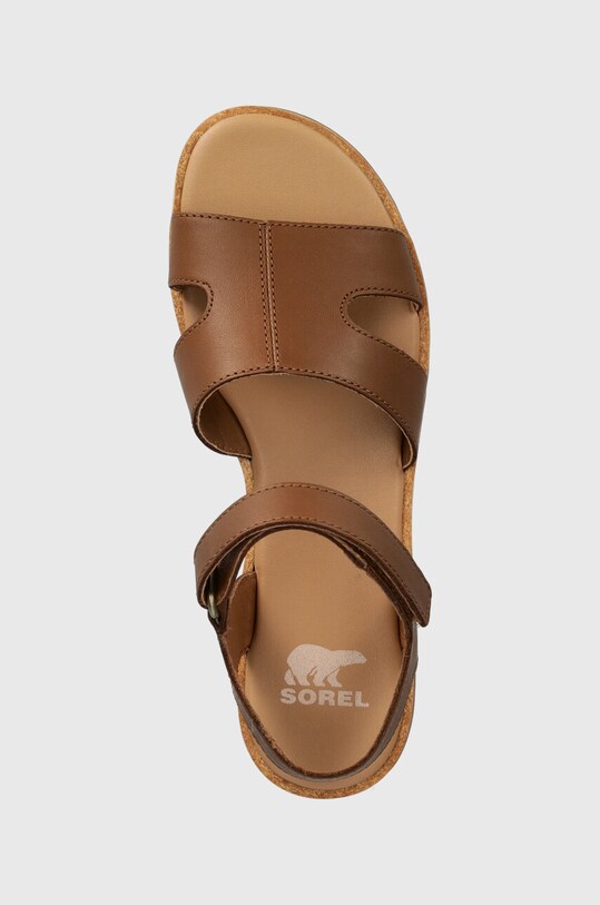Sorel sandale de piele ELLA III ANKLE STRAP maro 2076821242