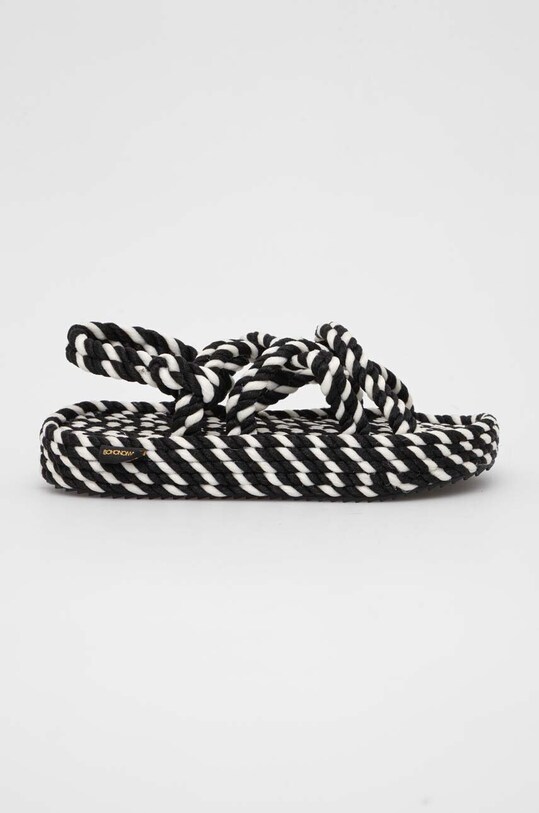Bohonomad sandale Bodrum textil negru BOD.0120.PRS