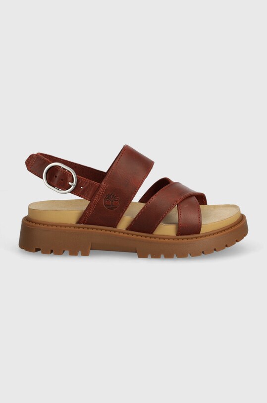 Kožené sandály Timberland Clairemont Way TB0A637REQ81 burgundské SS24
