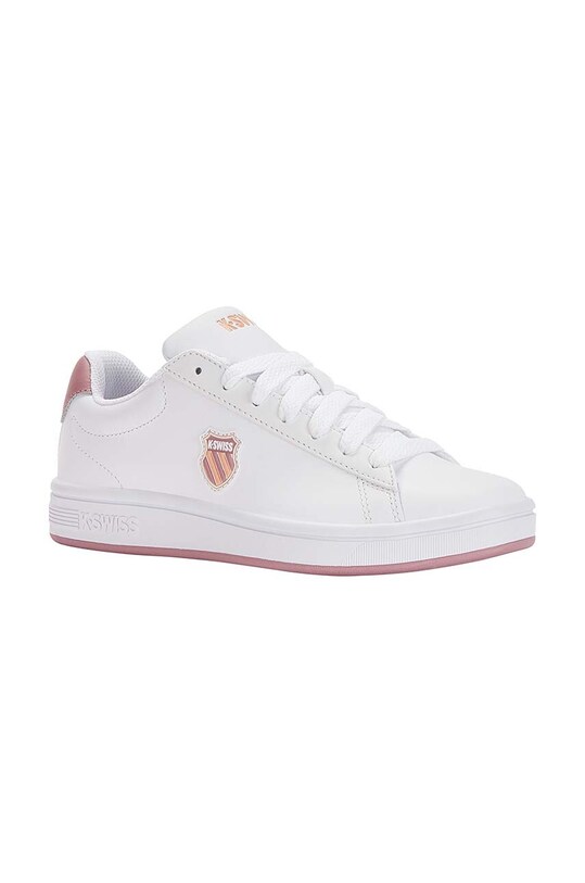 K-Swiss sneakersy skórzane COURT SHIELD 96599.952.M biały SS24