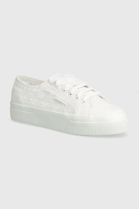 Πάνινα παπούτσια Superga 2740 FLOWER SANGALLO φλατ λευκό S2148KW