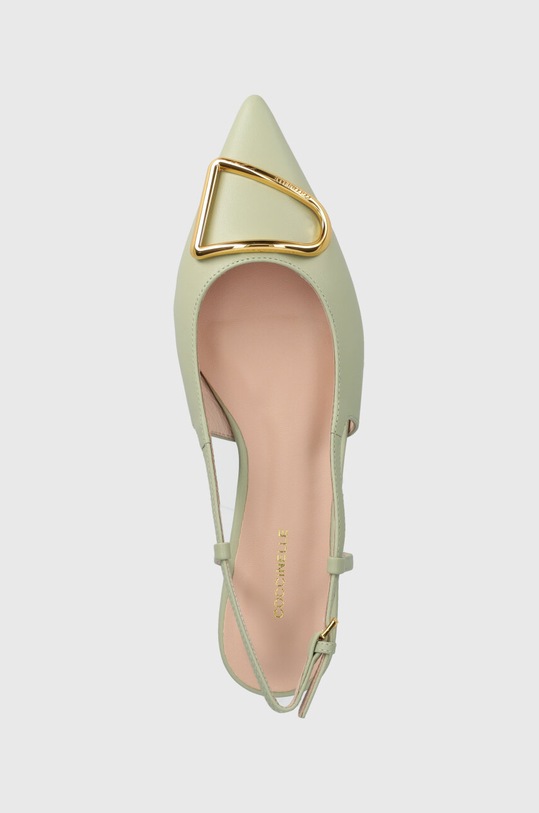 Coccinelle balerini de piele verde QSD.21.02.01.G24